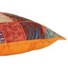 vidaXL Coussin Patchwork lot de 2 fait &agrave; la main 45x45 cm Orange/Vert