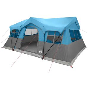 vidaXL Tente familiale Bleu 10 personnes Polyester et Acier