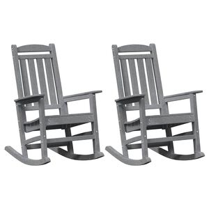 vidaXL Chaise &agrave; bascule 2 pc Gris clair Poly&eacute;thyl&egrave;ne