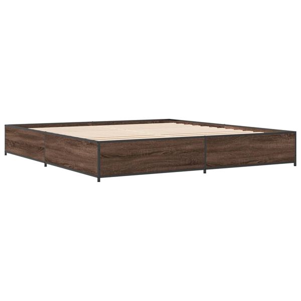 vidaXL Cadre de lit sans matelas ch&ecirc;ne marron 200x200 cm