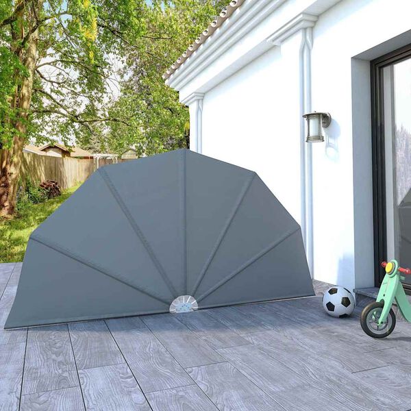 vidaXL Auvent lat&eacute;ral pliable de terrasse Gris 160 cm