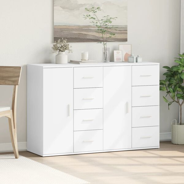 vidaXL Buffets 2 pcs blanc 59x39x80 cm bois d'ingénierie
