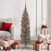 vidaXL Arbre de No&euml;l artificiel slim avec 150 LED Vert et blanc 150 cm