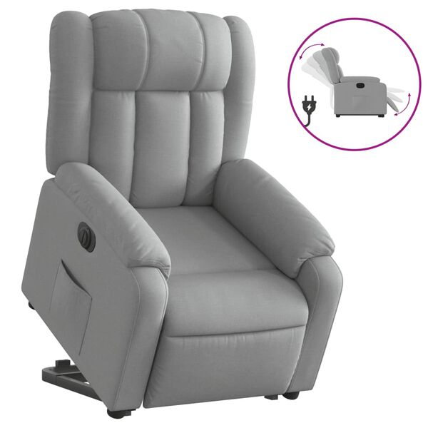 vidaXL Fauteuil inclinable &eacute;lectrique gris clair tissu