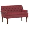 vidaXL Canap&eacute; love seat avec capitonnage en boutons Bordeaux