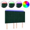 vidaXL T&ecirc;te de lit &agrave; LED Vert fonc&eacute; 147x16x118/128 cm Velours