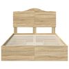 vidaXL Lit de Rangement Ch&ecirc;ne Sonoma 135 x 190 cm Bois d'ing&eacute;nierie
