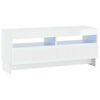 vidaXL Meuble TV LED Blanc brillant Bois d'ing&eacute;nierie