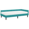 vidaXL Cadre de lit d'angle avec matelas Autre 2 pcs Turquoise Velours