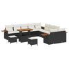 vidaXL Ensemble de canap&eacute; de jardin 13 pc Noir polyrotin