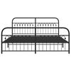 vidaXL Cadre de lit m&eacute;tal sans matelas avec pied de lit noir 183x203cm