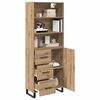 vidaXL Haut Armoire avec tiroir Ch&ecirc;ne artisanal 69,5 x 34 x 180 cm