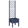 vidaXL Jardini&egrave;re avec treillis bleu gris 40x40x142 cm PP