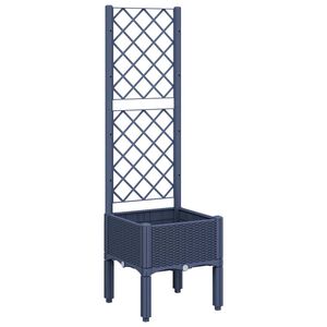 vidaXL Jardini&egrave;re avec treillis bleu gris 40x40x142 cm PP