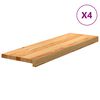 vidaXL Marches d'escalier 4 pcs marron clair 80x30x2 cm ch&ecirc;ne massif