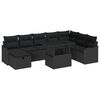vidaXL Ensemble de canap&eacute; de jardin 9 pc Noir polyrotin