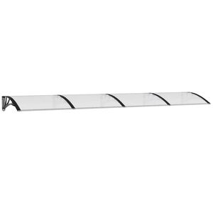 vidaXL Auvent de porte Noir et transparent 350x75 cm Polycarbonate