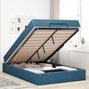 vidaXL Cadre de lit avec matelas avec matelas 2 pcs Bleu Velours