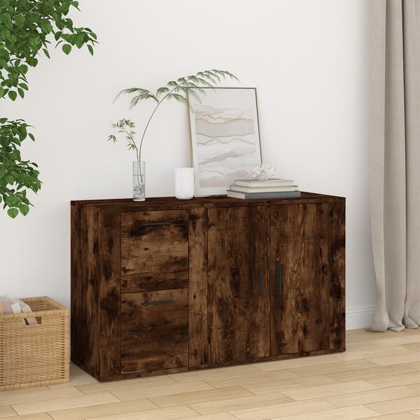 vidaXL Buffet Ch&ecirc;ne fum&eacute; 100x33x59,5 cm Bois d'ing&eacute;nierie