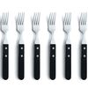 Amefa Ensemble de fourchettes &agrave; steak 6 pcs Argent&eacute; et noir