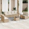 vidaXL Salon de jardin avec coussins 9 pcs beige r&eacute;sine tress&eacute;e