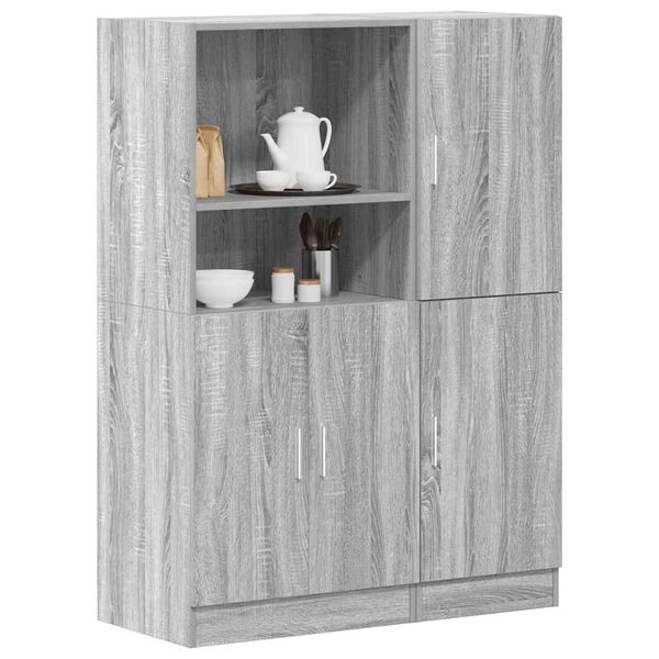 vidaXL Ensemble d'armoires de cuisine 2pcs sonoma gris bois ing&eacute;nierie