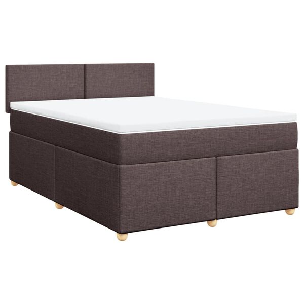 vidaXL Sommier &agrave; lattes de lit avec matelas Marron fonc&eacute; 140x200 cm