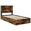vidaXL Lit de Rangement Ch&ecirc;ne fum&eacute; 100 x 200 cm Bois d'ing&eacute;nierie