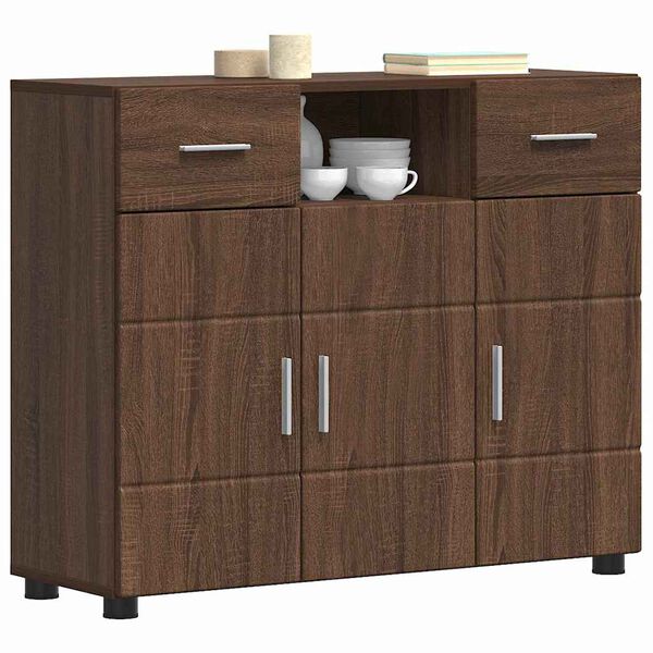 vidaXL Cabinet en Bois avec tiroir Ch&ecirc;ne brun 88,5 x 30,5 x 73 cm