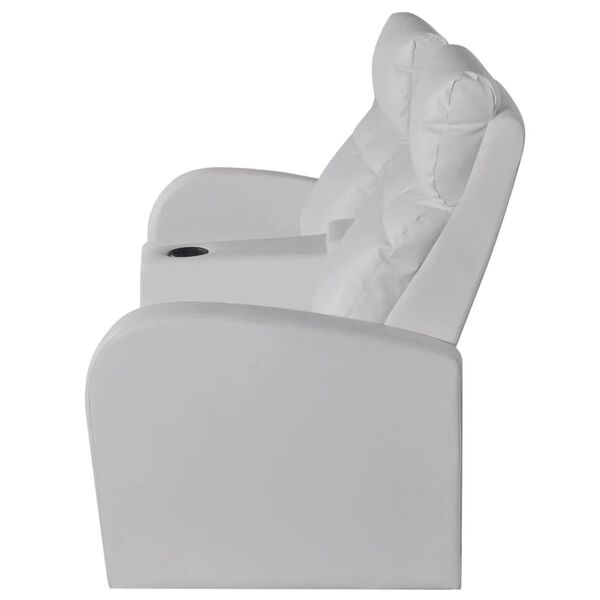 vidaXL Fauteuil inclinable à 2 places cuir synthétique blanc