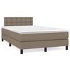 vidaXL Sommier &agrave; lattes de lit avec matelas taupe 120x190 cm tissu