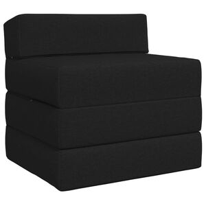 vidaXL Canap&eacute;-lit pliable Noir 200 x 70 x 15 cm Tissu