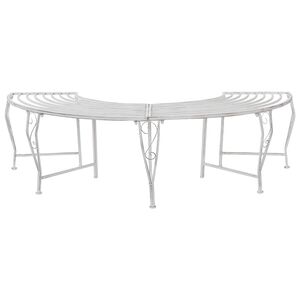 vidaXL Banc d'Arbre 4 -places 160 x 80 x 44 cm steel Blanc antique