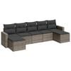 vidaXL Salon de jardin avec coussins 7 pcs gris r&eacute;sine tress&eacute;e