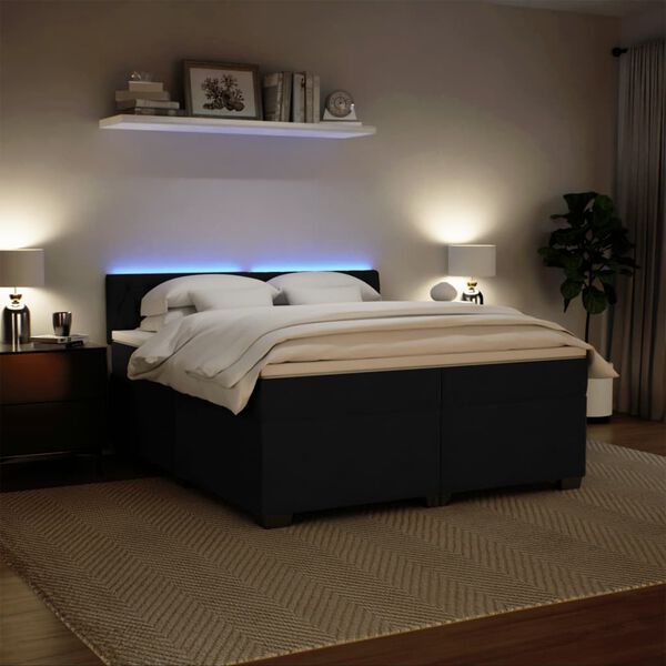 vidaXL Sommier &agrave; lattes de lit et matelas Noir 200x200 cm Velours