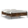 vidaXL Cadre de lit sans matelas ch&ecirc;ne fum&eacute; 150x200 cm