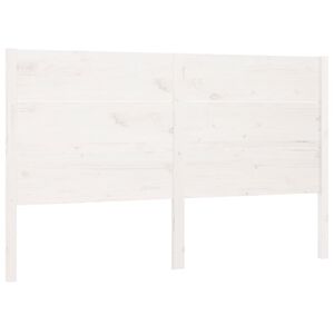 vidaXL T&ecirc;te de lit Blanc 146x4x100 cm Bois massif de pin