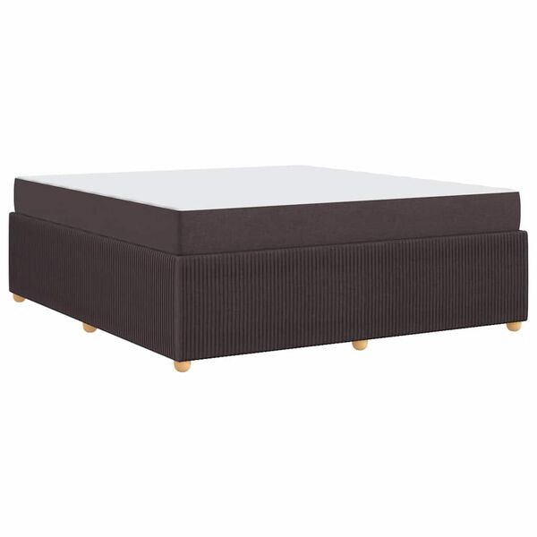 vidaXL Cadre de lit avec matelas Marron fonc&eacute; 180 x 200 cm tissu