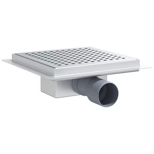vidaXL Drain de douche &agrave; pois Argent&eacute; 20 x 20 cm Acier Inox 304