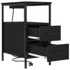 vidaXL Cabinet de chevet avec tiroir 2 pcs Ch&ecirc;ne noir 30 x 48 x 61 cm
