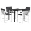 vidaXL Ensemble de salle &agrave; manger pour jardin 5 pc Blanc et anthracite