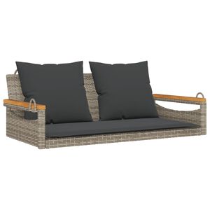 vidaXL Balancelle avec coussins gris 109x62x40 cm r&eacute;sine tress&eacute;e