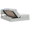 vidaXL Lit de rangement LED avec matelas Gris clair 180 x 200 cm