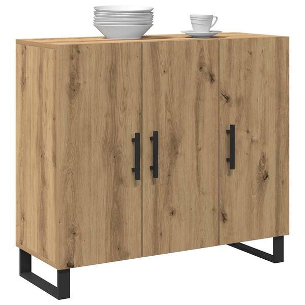 vidaXL Buffet Ch&ecirc;ne artisanal 90 x 34 x 80 cm Bois d'ing&eacute;nierie