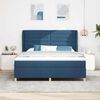 vidaXL Lit &agrave; ressorts avec matelas gris fonc&eacute; 90x190 cm Bleu tissu