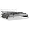 vidaXL Cadre de lit m&eacute;tal sans matelas et t&ecirc;te de lit blanc 180x200 cm