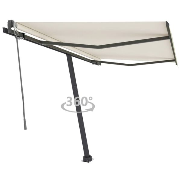vidaXL Auvent automatique sur pied 350x250 cm Cr&egrave;me