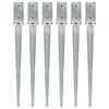 vidaXL Piquets au sol 6 pcs Argent&eacute; 7x7x75 cm Acier galvanis&eacute;