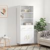 vidaXL Buffet haut Blanc 69,5x34x180 cm Bois d'ing&eacute;nierie