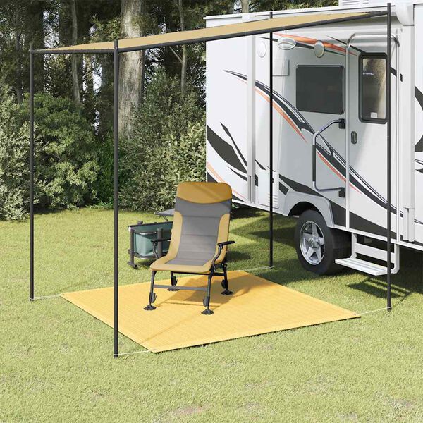 vidaXL Tapis de tente beige 250x250 cm PEHD